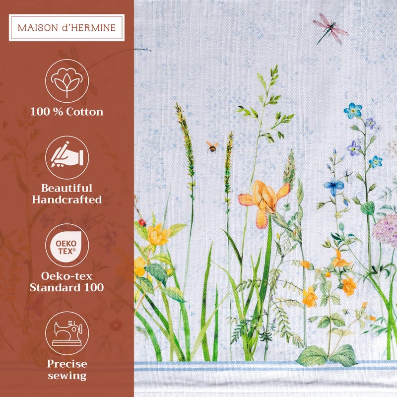 Maison d' Hermine Placemats Set of 4 100% Cotton Washable Cloth Place Mats, Reusable Table Mats for Kitchen Dining Decoration, Party, Wedding, Restaurant Spring/Summer (Fleurs De Mai, 13" x 19") - Image 2